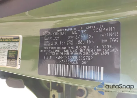 2024 Hyundai Venue Sel from USA, damaged, VIN KMHRC8A39RU319792